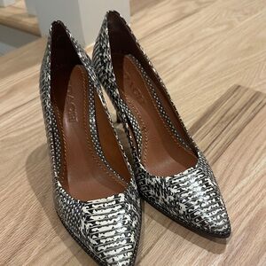Coach Black and White Patterned Heels